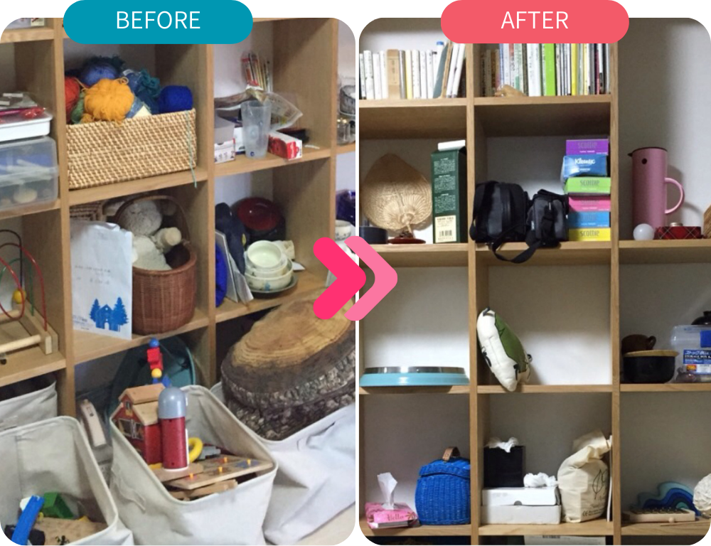 生前整理(本棚)ビフォーアフター