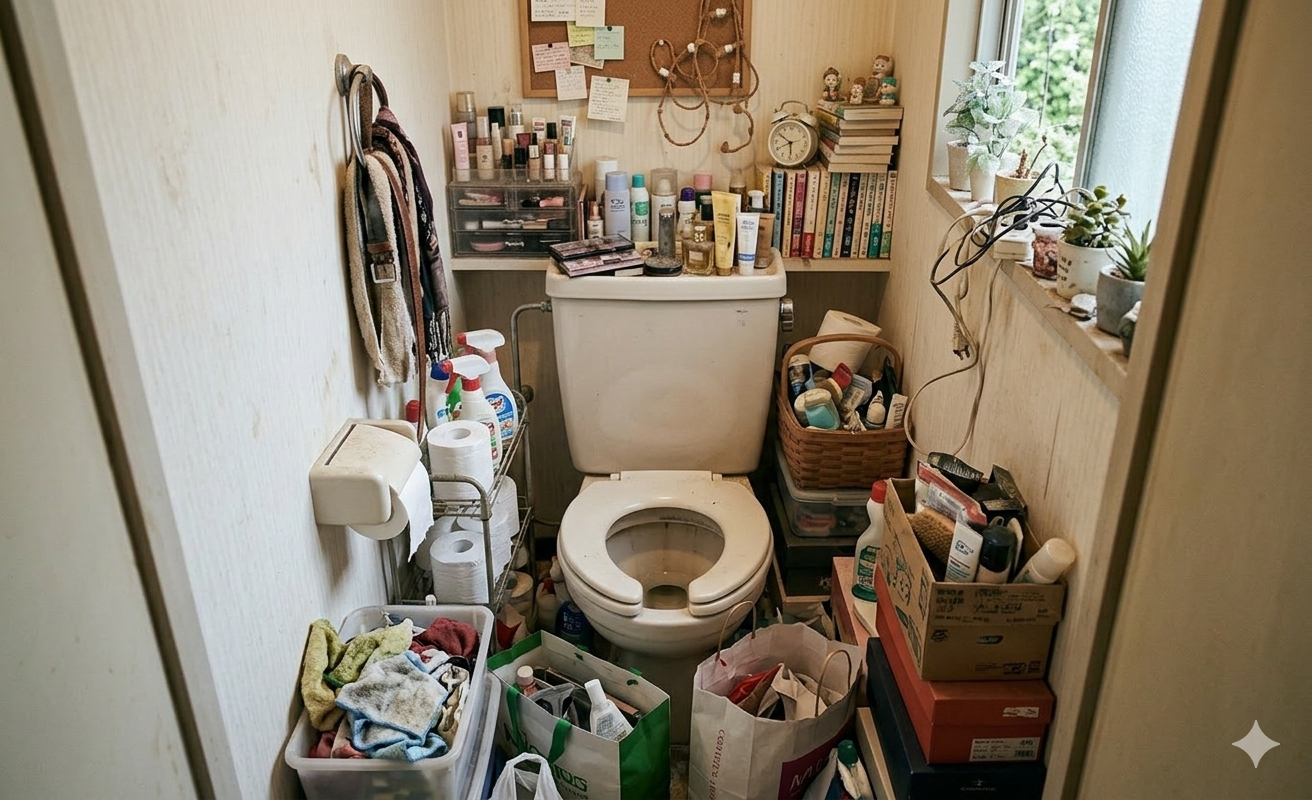 トイレに物が多い状態のイメージ画像